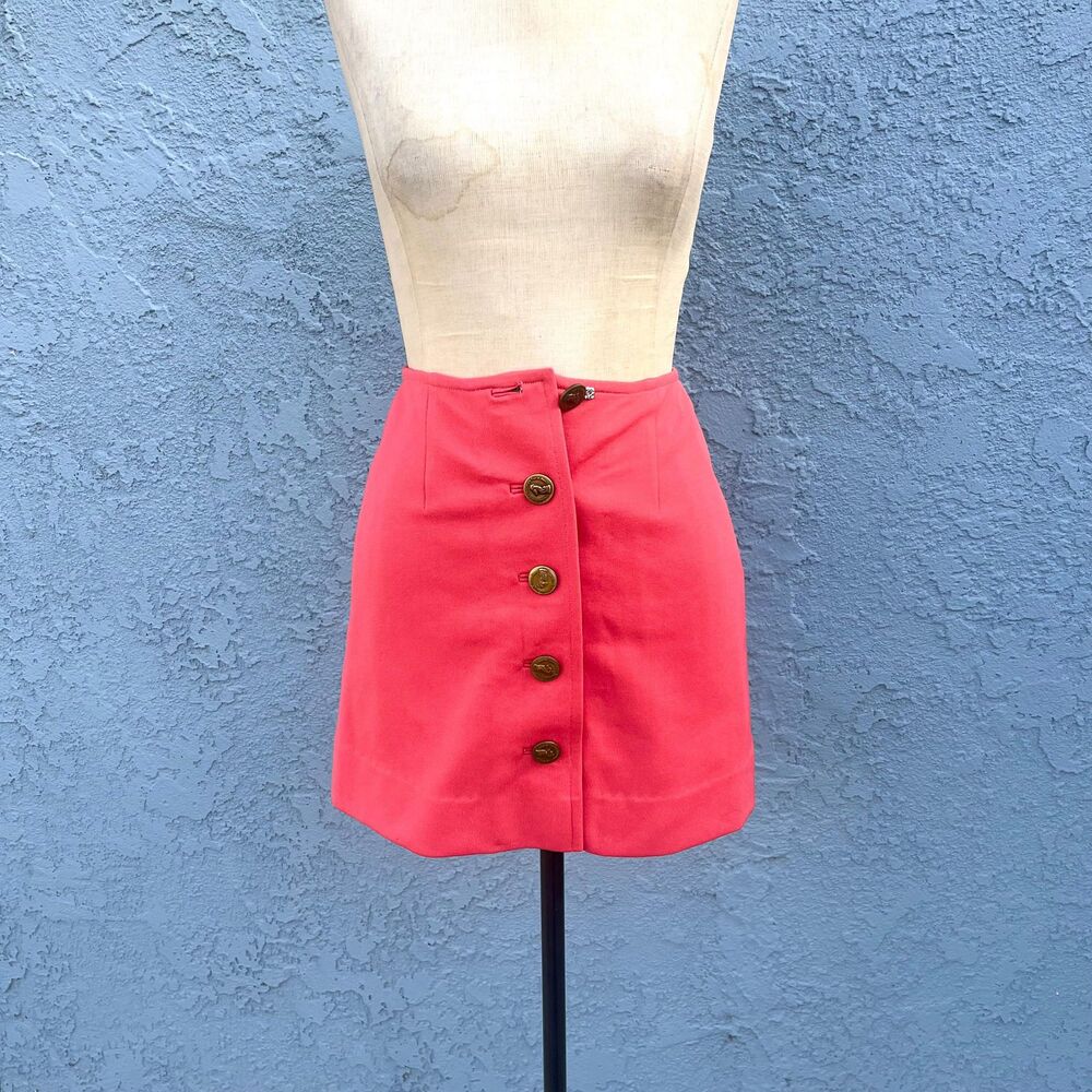 70s Mini Skirt Mod micro Size XS Funky Buttons